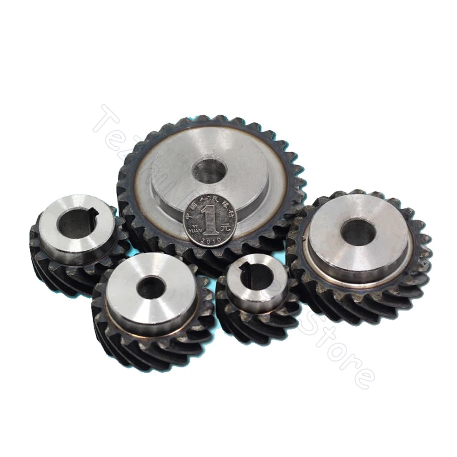 Engrenage d'angle hélicoïdal pour gaucher 1,5 m 45# acier - 10T à 22T avec tailles de trou 8-15 mm (12 mm (keyway 4mm) 13 dents)