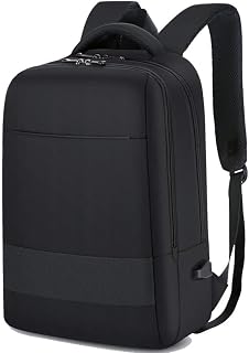 Mochila para laptop resistente ao desgaste à prova d'água Mochila de carregamento USB para viagens de lazer em tecido Oxford Bolsa para computador, preta