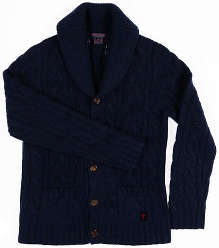 Miniatura 5 de Citizen Cashmere Pure Yak Wool Mens Cardigan with Vintage Shawl Collar and Button Up Design Long Sleeves and Front Pockets