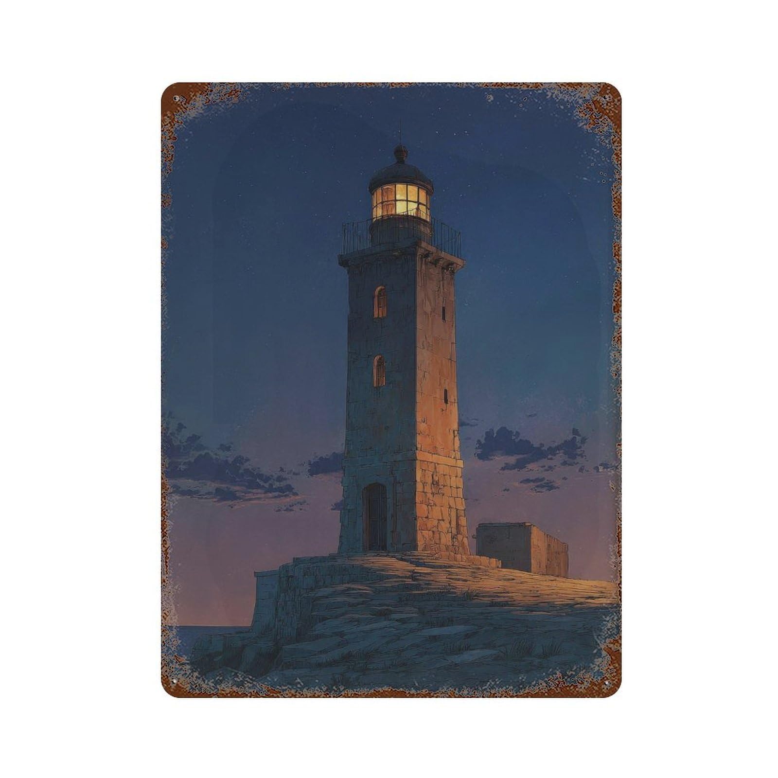 xiaoxiaoshen Lighthouse. Atmospheric Moody Coastal Wall Decor Art Metal Tin Poster Modern Home Decor Art Home Bar Shop Decorations Vintage Sign 40x30cm