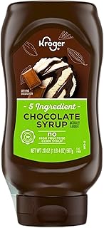 Chocolate Syrup, 20 oz Squeeze Bottle, 5 Ingredient Rich Chocolate, No High Fructose Corn Syrup, for Ice Cream, Milk, Coffee, Desserts, Baking