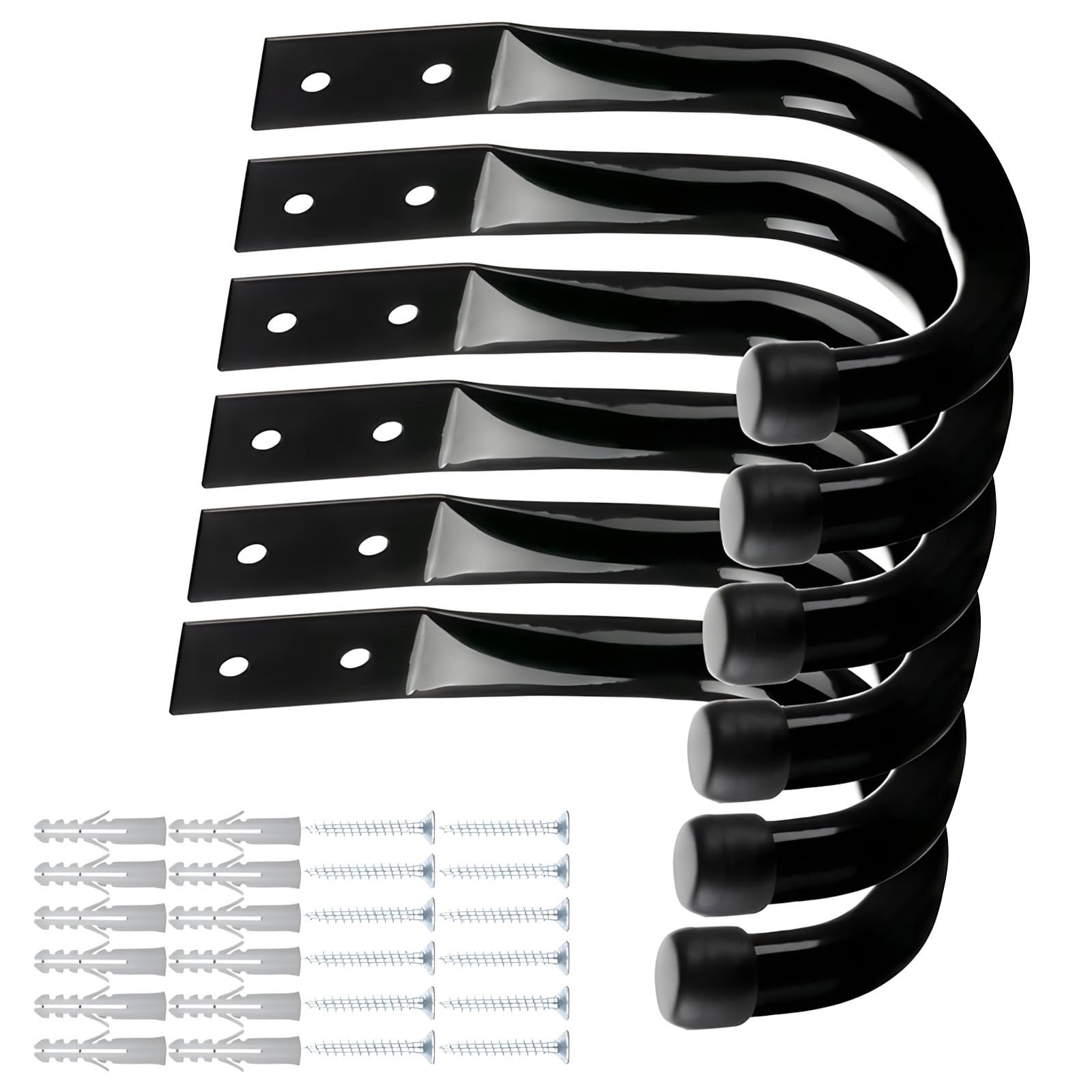 Dslkgwe Black 12Pcs Rust Proof Metal Hooks For Garage Workshop And Basement Load Capacity 30Kg Easy Installation Included Eva Padded Storage Hooks