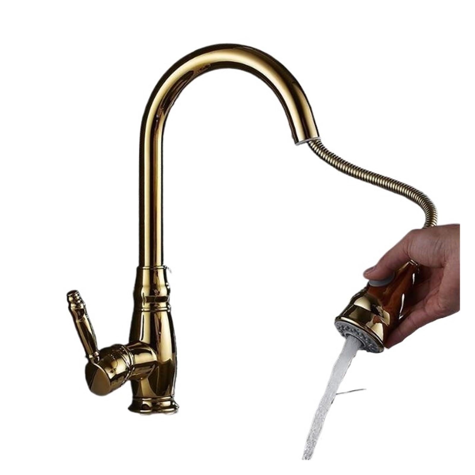 Robinet mitigeur noir rotatif design luxueux avec douchette extensible pour îlot