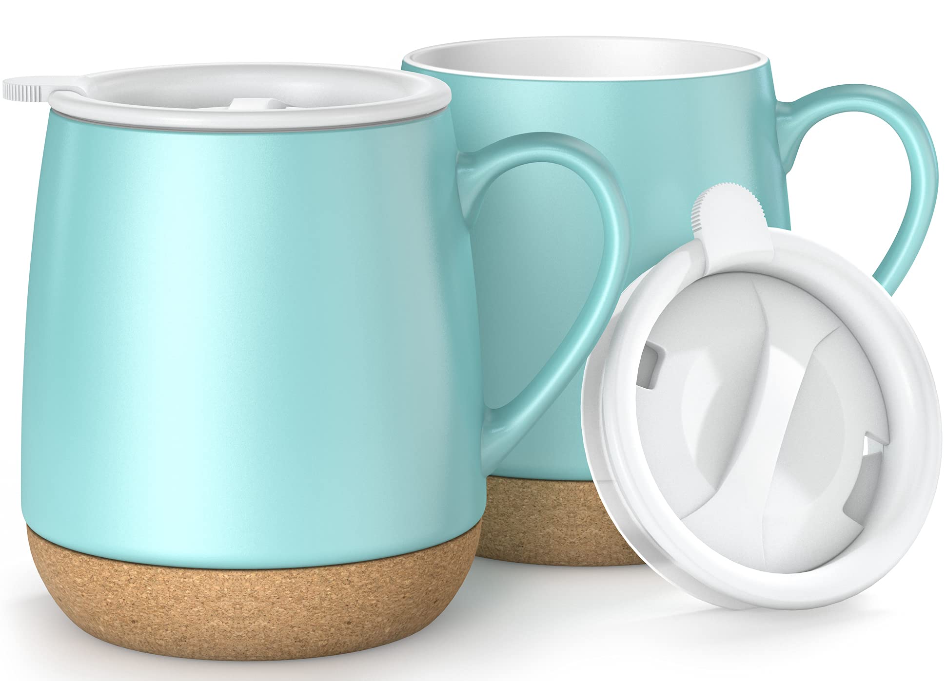 Premium Ceramic Coffee Mug with Insulated Cork...