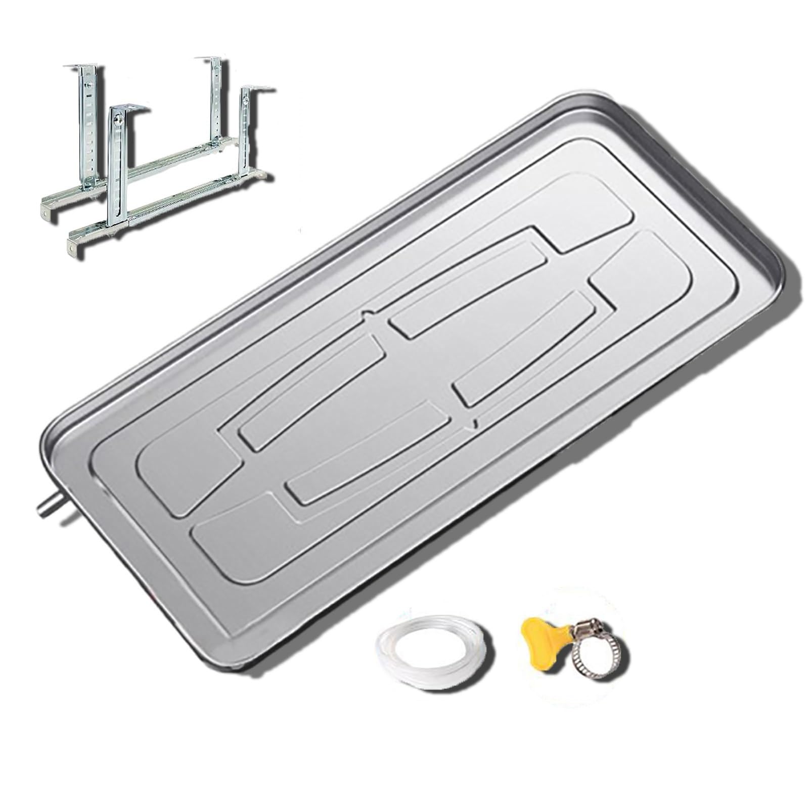 Condensate Drain Tray mit Halterungen Wasserauffangwanne 300 cm Abflussrohr für Fensterklimaanlagen Split-Klimaanlagen 93x44x3cm