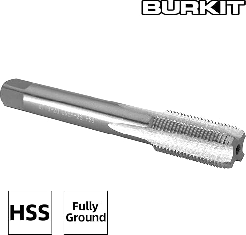 Miniatura 3 de Burkit 916"-20 Grifo izquierdo y derecho para reparación de manivela de bicicleta, kit de reparación de roscas de pedal de bicicleta HSS de 916x20