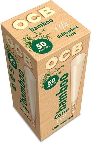 Miniatura 10 de OCB Conos de papel de liar preenrollados de bambú sin blanquear 1-14 (3.307 in) Tamaño - 100 conos