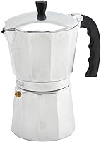 Vista 11 de IMUSA USA B120-43V, Cafetera de expreso de aluminio para estufa de 6 tazas, plateada