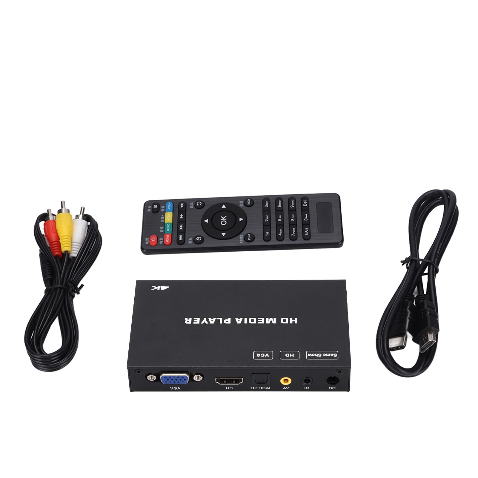 Lettore Multimediale Digitale, Lettore Multimediale 4K 60FPS con Telecomando, Supporta Registrazione in, Uscita, VGA (Spina europea)