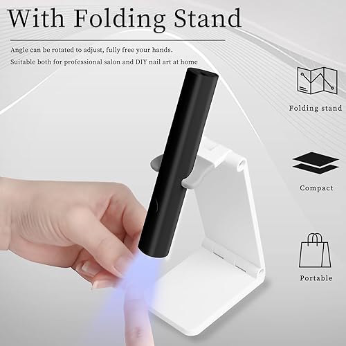 Miniatura 3 de Luz UV para uñas, lámpara UV de mano para uñas de gel, lámpara LED de uñas mini portátil inalámbrica recargable, lámpara de curación flash para uñas