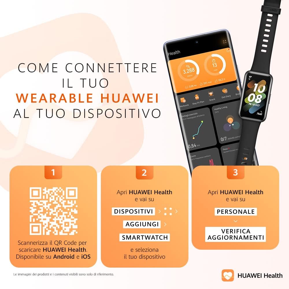 Huawei Band 7 Orologio Smart, Design ultra-sottile, Monitoraggio SpO2 continuo, Autonomia 14 giorni, Notifiche, Monitoraggio della salute, sonno e stress 24h, 96 modalità di allenamento, 5ATM, Nero Huawei Band 7 Orologio Smart, Design ultra-sottile, Monitoraggio SpO2 continuo, Autonomia 14 giorni, Notifiche, Monitoraggio della salute, sonno e stress 24h, 96 modalità di allenamento, 5ATM, Nero