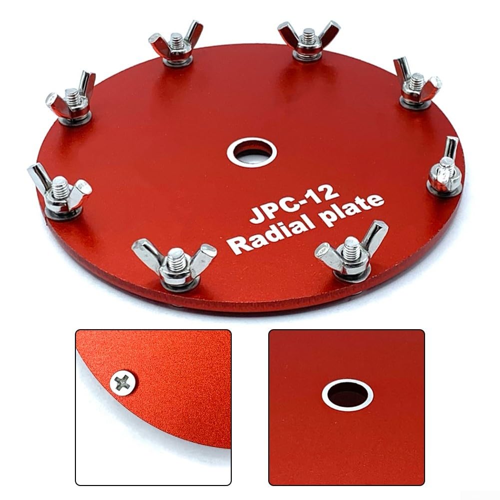 Piastra di messa a terra in alluminio compatibile con JPC-12 portatile a onde corte - 11 cm di diametro 3 mm di spessore, disco di rete a terra rosso con terminale