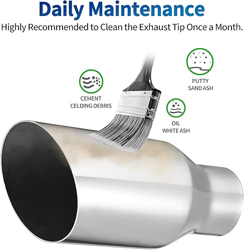 Miniatura 5 de AUTOSAVER88 Punta de escape de entrada de 2.5 pulgadas, entrada de 2.5 pulgadas, salida de 4 pulgadas, 9 pulgadas de longitud total, tubos de escape