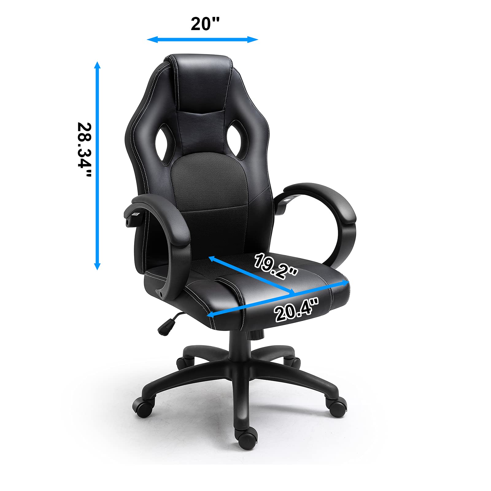 Polar Aurora Office Chair Pu Leather Racing Style Computer Gaming