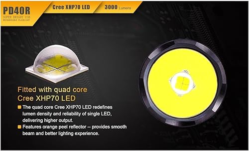 Miniatura 5 de Fenix Linternas Fenix PD Series PD40R 3000 lúmenes linterna negra