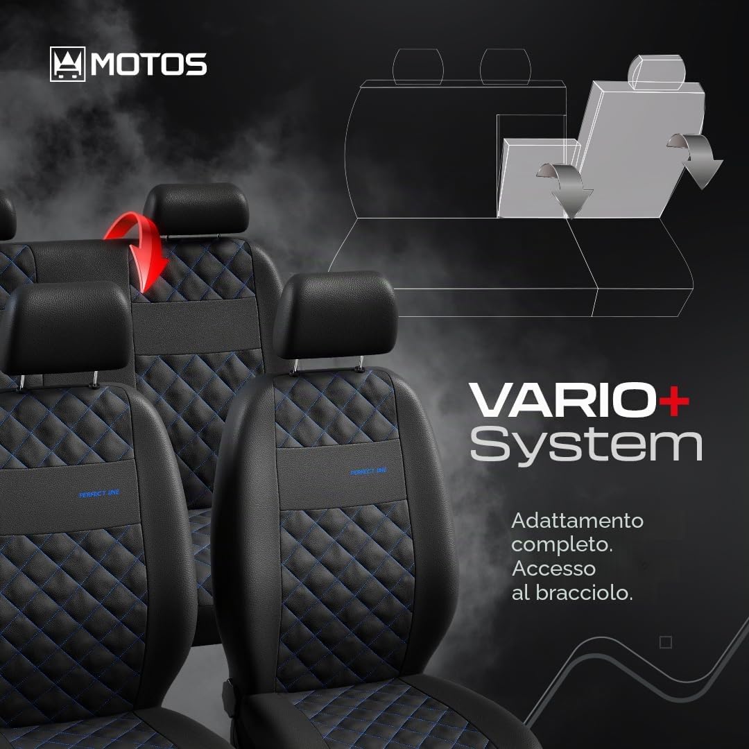 MOTOS Coprisedili universali Copri Sedile Auto per FORD Fiesta con Sistema Airbag Attivo, Materiale a Tre Strati, Look Elegante, Personalizzazione Perfetta, Applicazione Versatile per Automobilisti e