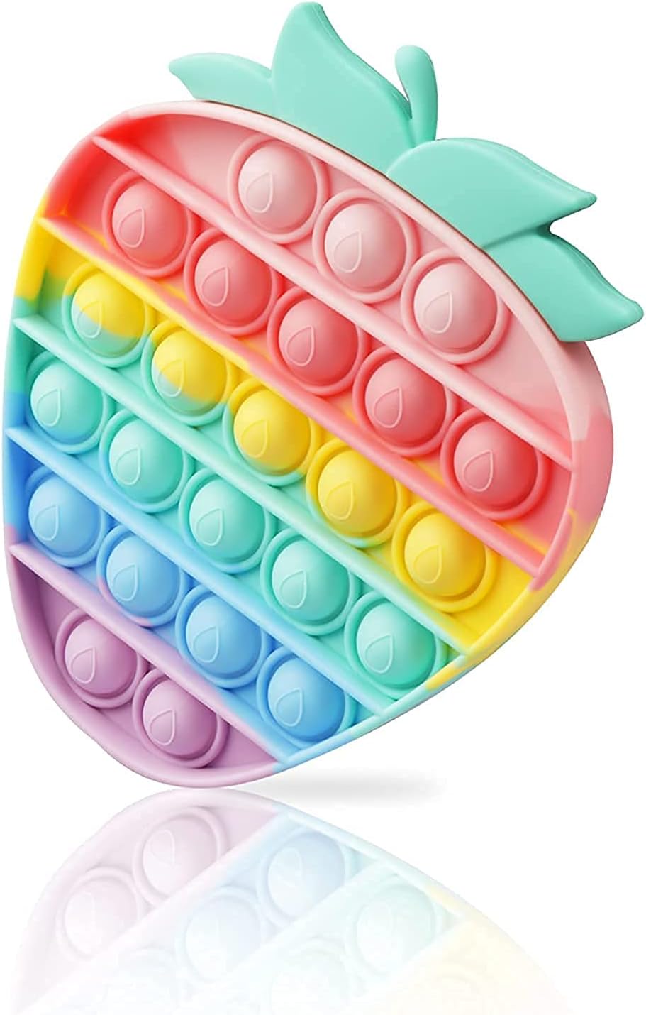 Push Pop Bubble Sensory Fidget Toy Set ,Pop It Push Pop Silicone -Relief Items Popper Fidget Educational Toys for ADHD Autism Special Needs Toys , Family and Friends (STAWBERRY)