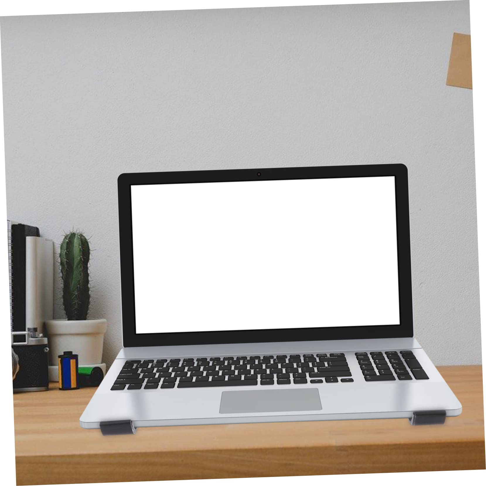 LALAFINA Supporto Laptop da Scrivania in Lega di Alluminio Nero | Design Verticale per Gaming Laptop e Notebook, Supporto Stabile Struttura a Punti, Base Rinforzata