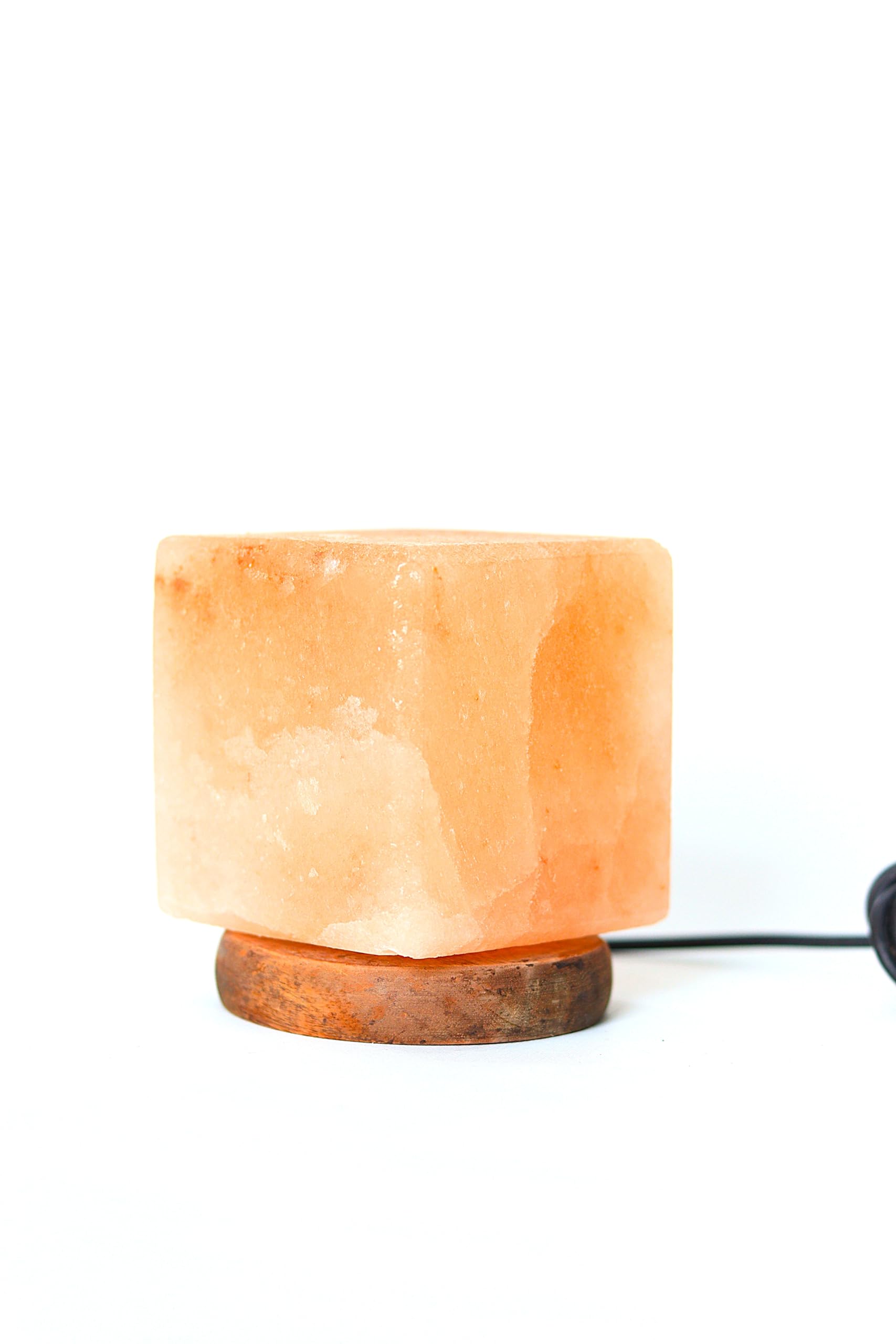 SKY Cashmere USB Himalayan Salt Lamp with 8 Colors Changing, Natural Crystal Salt Light Glow Hand Crafted Night Light for Lighting, Decoration and Gift with Wooden Base (Rock Shape) (Rectangular)