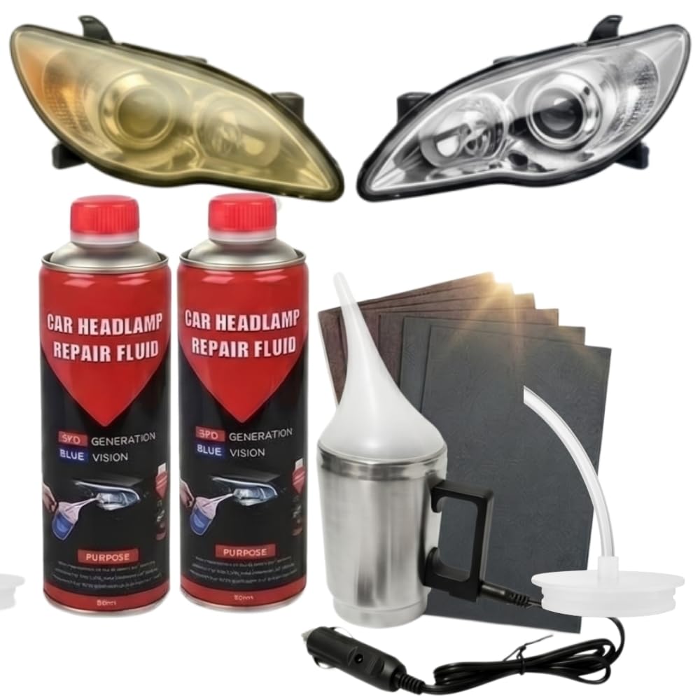 Kit de Pulido y Mantenimiento de Faros de Coche – Elimina Amarilleo y Arañazos Superficiales para Mayor Claridad y Visibilidad Vial