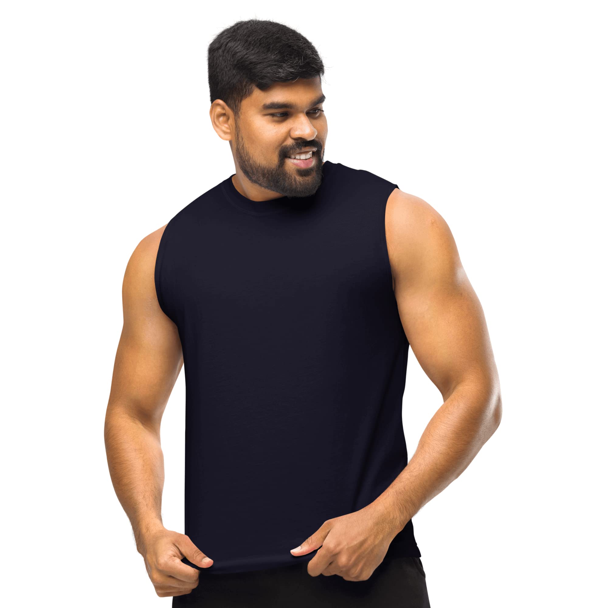 Prime PlusSleeveless Tshirt for Men, Stretchable Tank Top Men, Versatile Gym Vest, Ideal for Fitness Enthusiasts and Everyday Wear Navy Blue