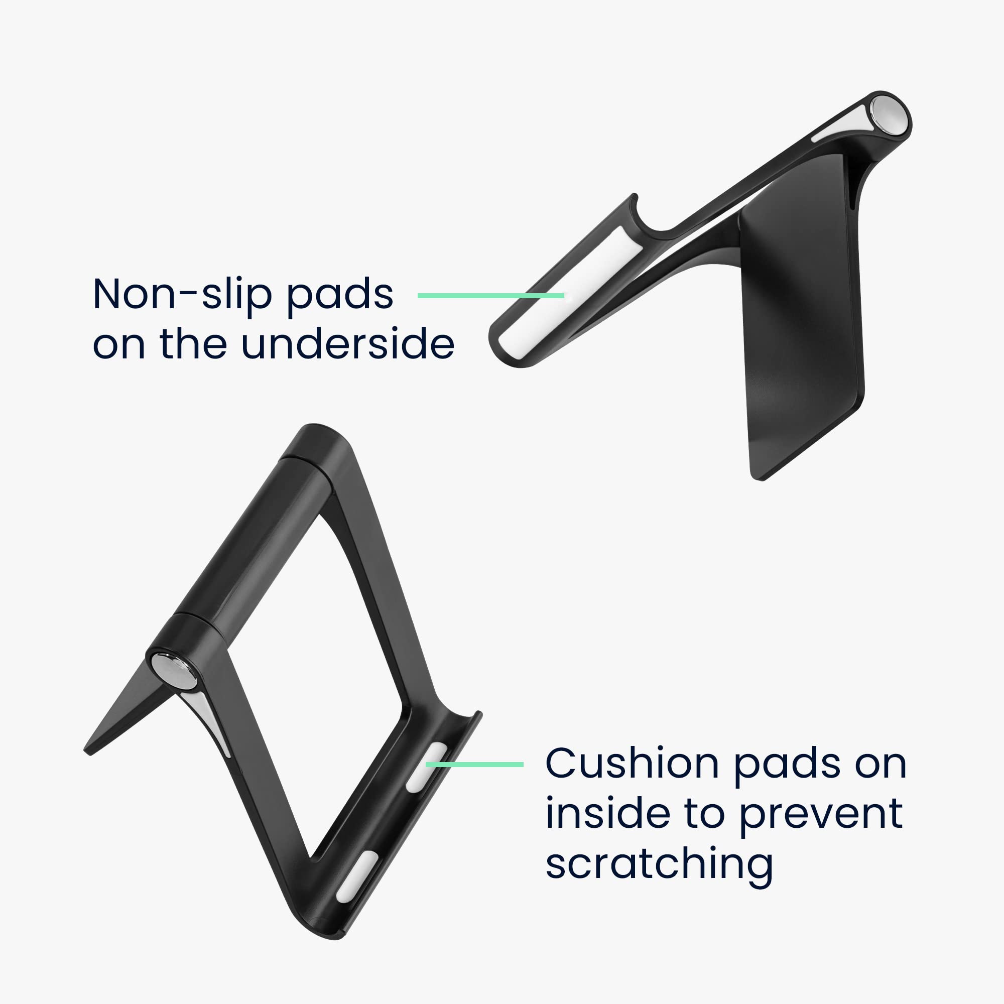 kwmobile Support Tablette et liseuse - Support 100 x 70 x 15 mm en Plastique ABS Ajustable à 100° - Socle antidérapant pour eReader - Noir