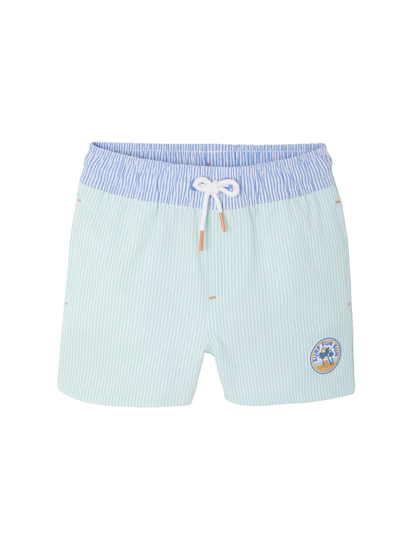 VERTBAUDET Maillot de Bain garçon Rayé Vert d'eau/​Blanc 12A