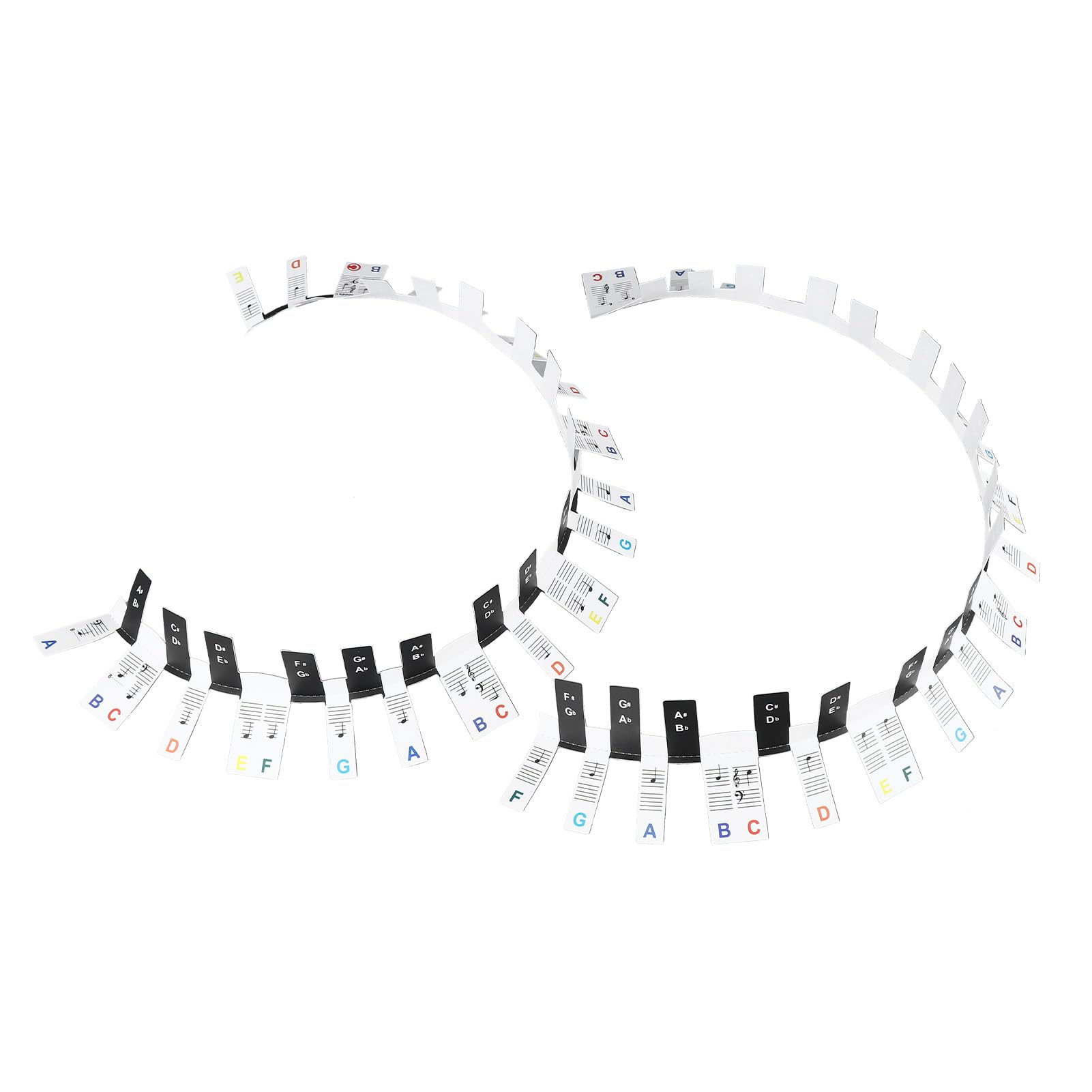 Miskall Piano Key Stickers, Removable 88 Key Piano Keyboard Note Labels Colorful Notes Guide Letters Stickers for Kids Beginner Learning for Piano Keys, Piano Key Labels Notes