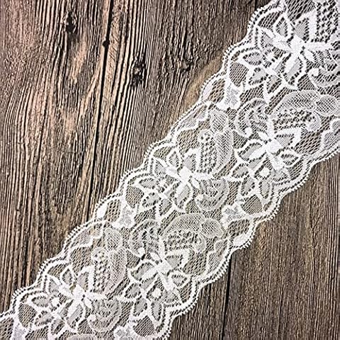 Ivory Elastic Nylon Lace Trim by Little Lane Lace Cover