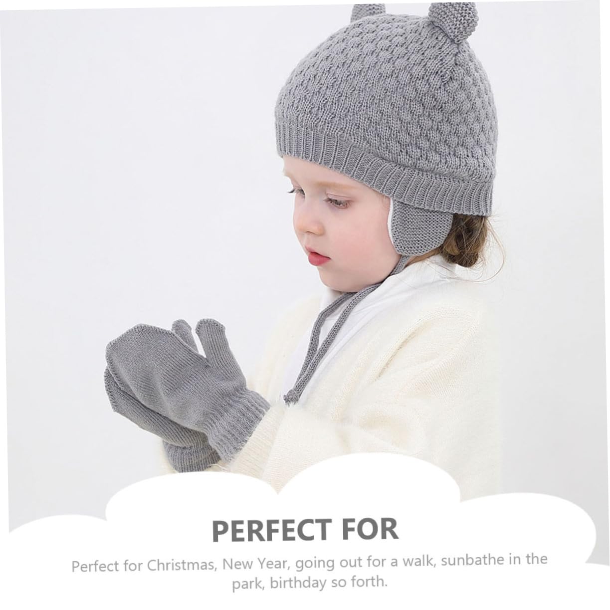 5 Ensembles Bonnet Pour Enfants De Neige Pour Enfants D'hiver Chapeau Enfant Capuchons Jugulaires Chapeaux Pour Tout-petits Garçons Hommes Laine Acrylique Grey