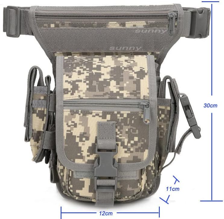 Miniatura 2 de Bolsa táctica de camuflaje de pierna Versipack bolsa de senderismo para deportes al aire libre, Negro -