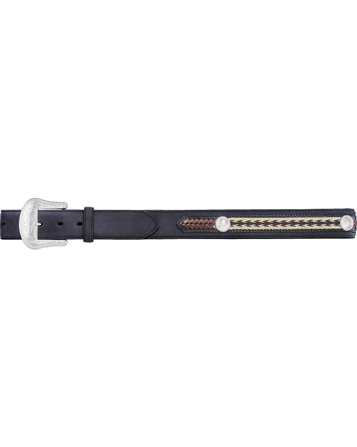 Tony Lama The Duke Center Applique Belts 32 Black Men
