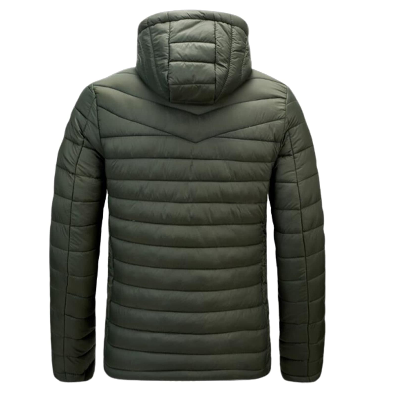 Doudoune d'hiver pour Hommes Vêtements en Coton à Capuche Légers Imperméable Compressible Poche Invisible Manteau de Couleur Unie