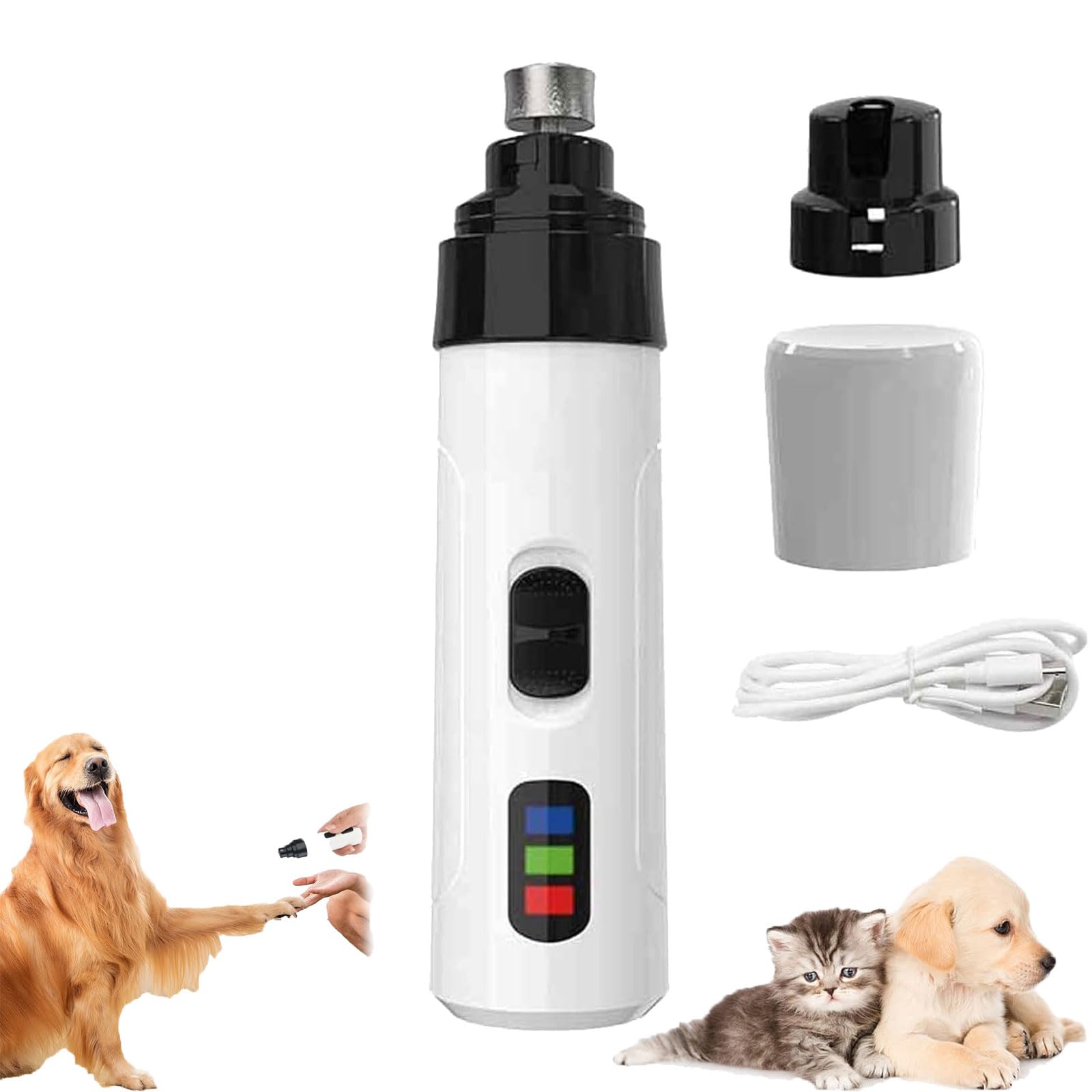 Silent Groom Pro Nail Grinder, Silent Groom Pro, Silent Groom Pro Nail Grinder, Silentgrind Pro, Rechargeable Dog Nail Clippers Grooming Smoothing Tool (1Set)