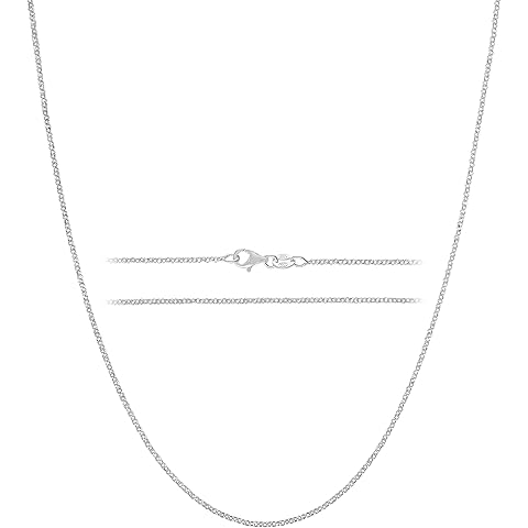 KISPER Solid 925 Sterling Silver Chain Necklace for Women Thin & Secure - Italian 1.6mm Diamond Cut Cable Link with Lobster Clasp - Made in Italy (16-30 Inch)