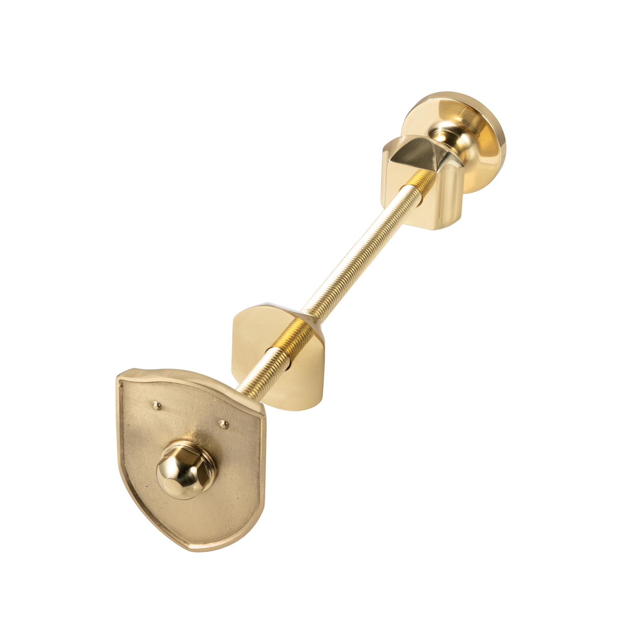 VANCOCO Vintage Polished Brass Brass Radiator Wall Bracket - Round Base Wall Mount, Compatible with Column Heating Systems