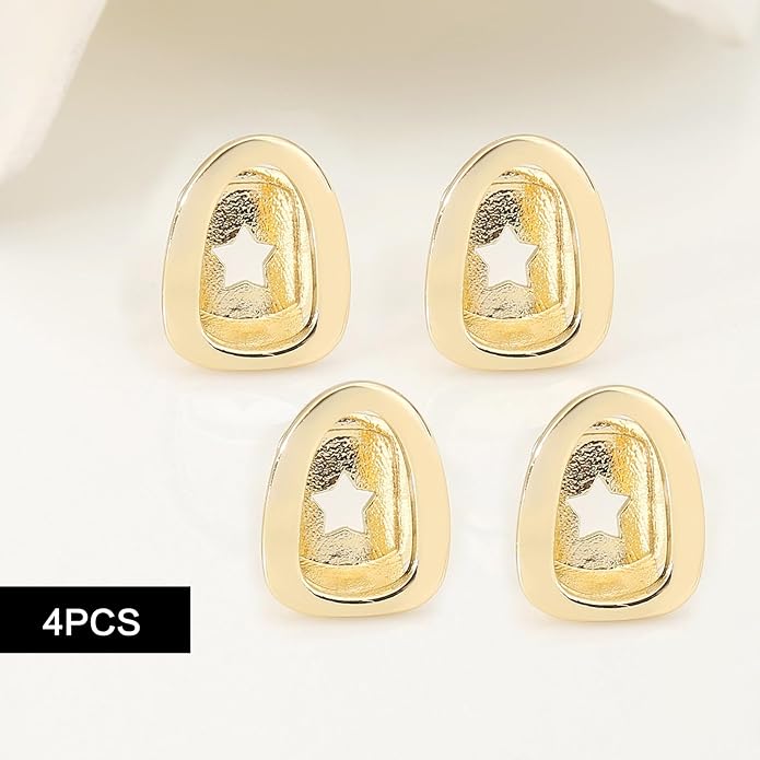 Grillz Gold Tooth Cap,18K Gold Silver Plated Grillz,Hip Hop Teeth Accessories,Plain Single Tooth Cap for Teeth Mouth,Realistic Fake Teeth Grills for Party,Open Face Front Tooth Caps miniatura 3