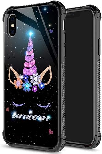 Miniatura 34 de funda para iPhone X/XS, vidrio templado 9H, diseños para niñas y mujeres, de silicona suave TPU, resistente a los golpes, de 5.8 pulgadas, Girasoles
