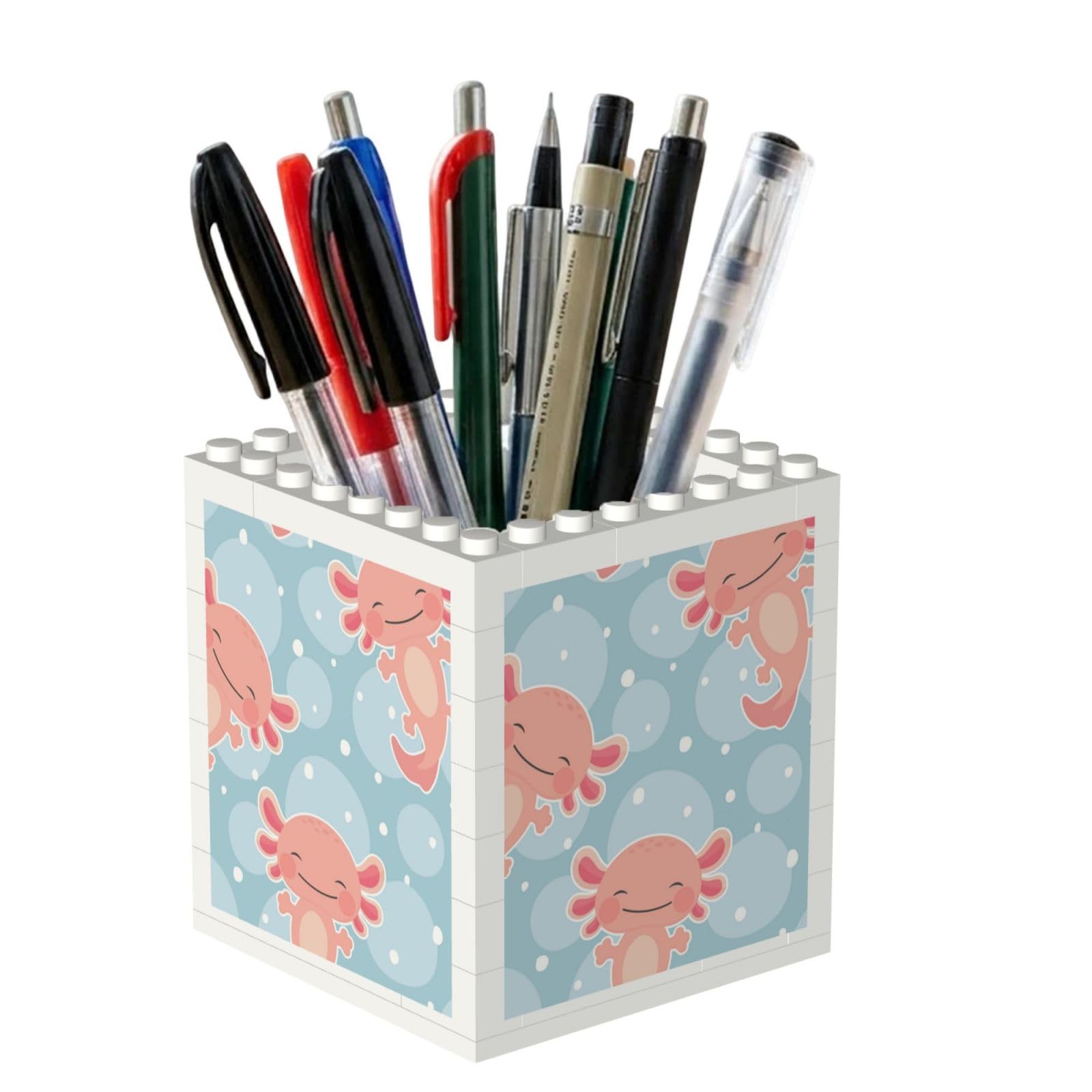 Poadnly Cute Axolotl, Pen Pot Pencil Holder for Office Home School, Compact Desk Organiser for Office Stationery