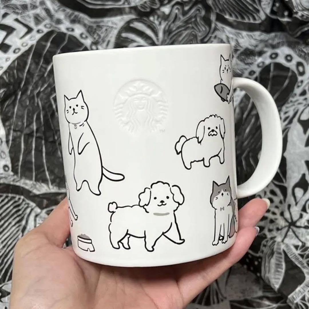 Amazon.co.jp: 海外限定 台湾 スターバックス 猫 犬 ロゴマグカップ 