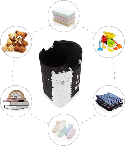 Miniatura 5 de senya - Cesta de almacenamiento grande plegable para la colada, para ropa infantil, juguetes, linda llama de invierno