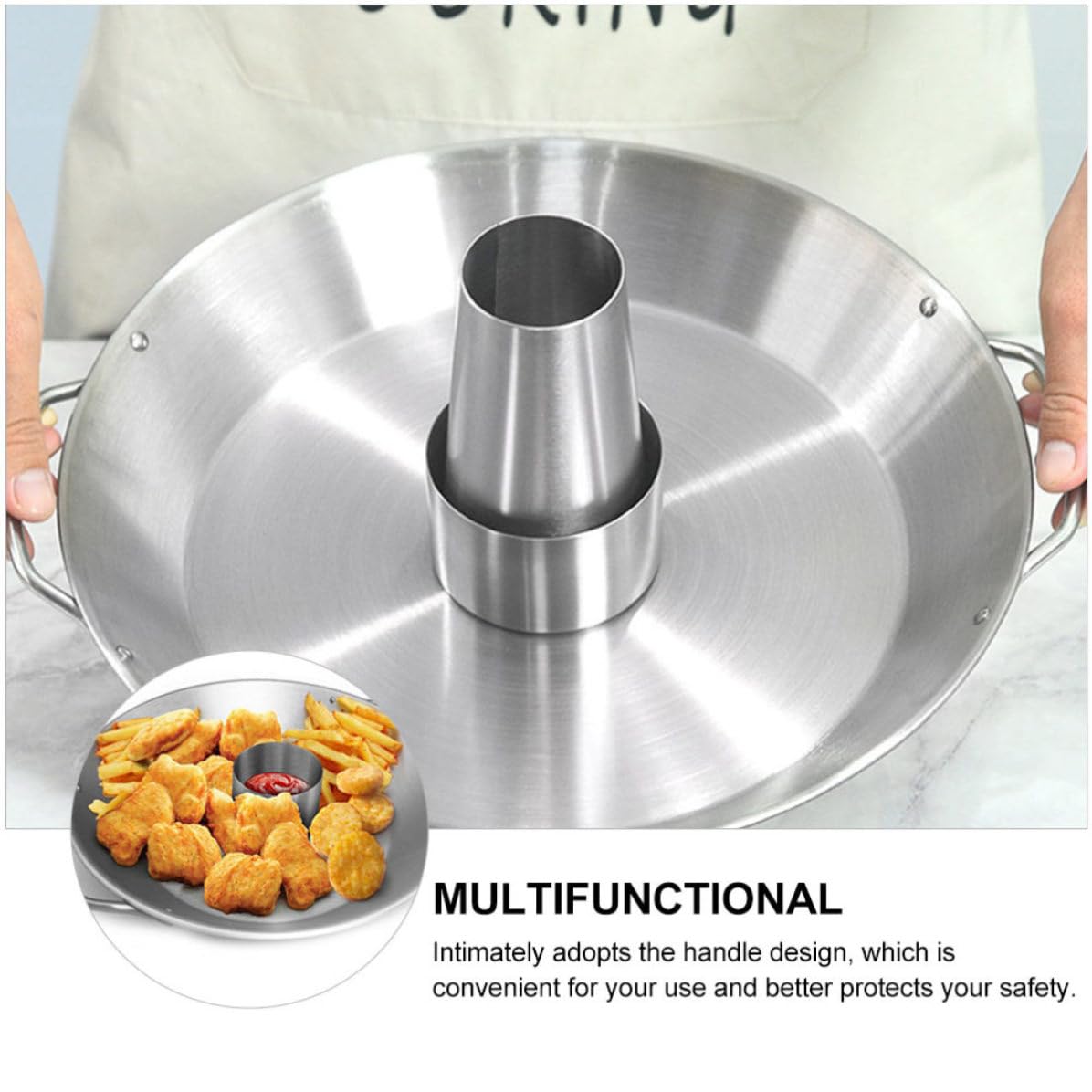 Supporto per Pollo Arrosto in Acciaio Inox Maniglia