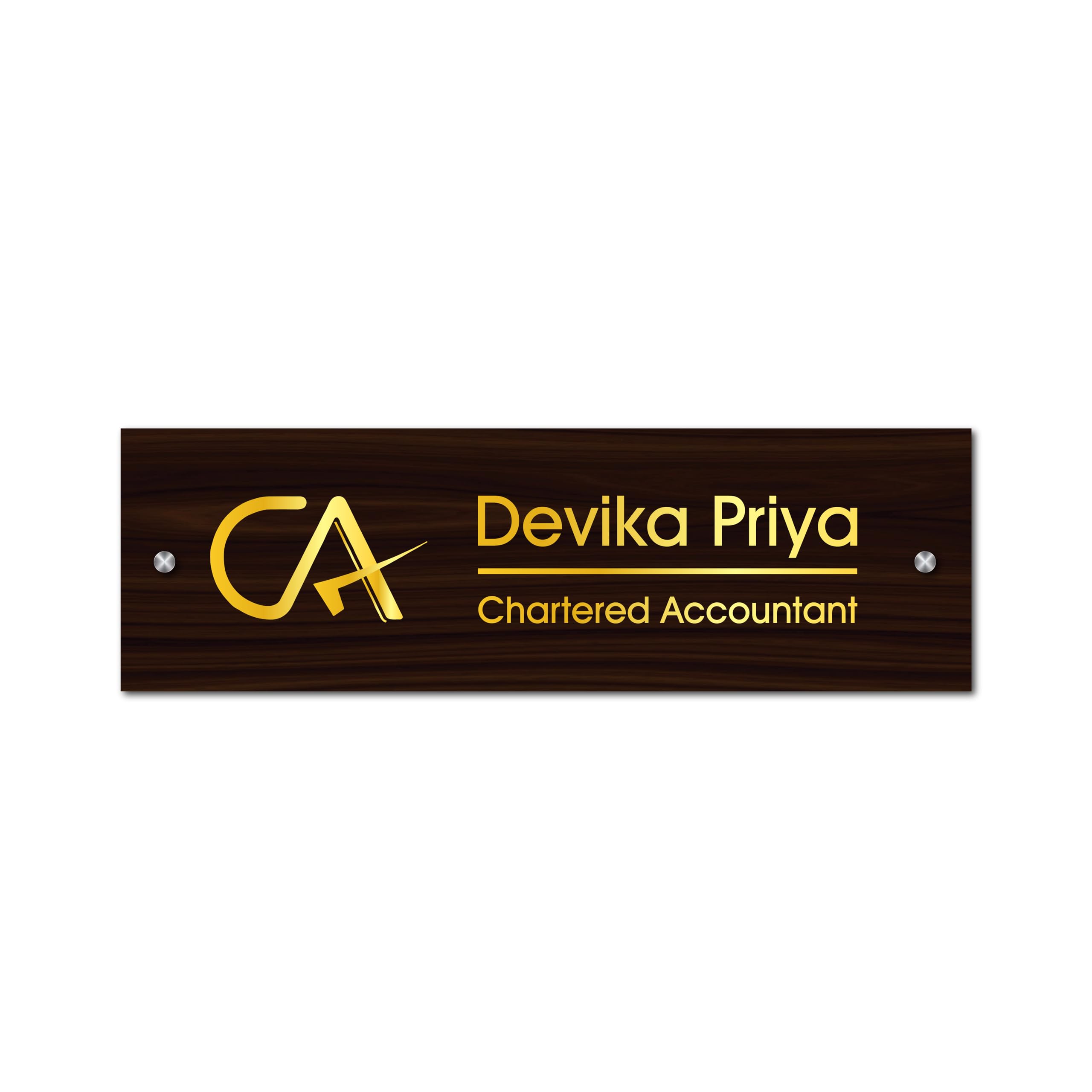 Customized CA Name Plate For Office Home Entrance - Waterproof Material - Size 14 x 4 Inches-image-44
