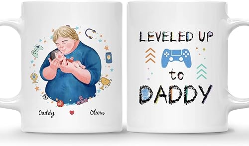 Miniatura 9 de Gossby Taza personalizada para papá  Nuestro primer día del padre juntos  Regalo personalizado para papá por primera vez de bebé niña, niño con