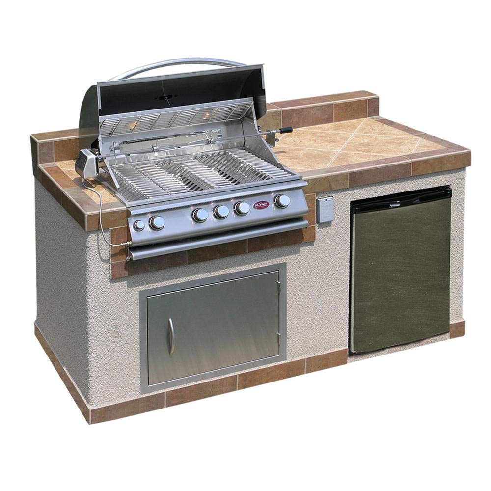 e6004 6' Outdoor Kitchen Island with 4-Burner Built in Gril