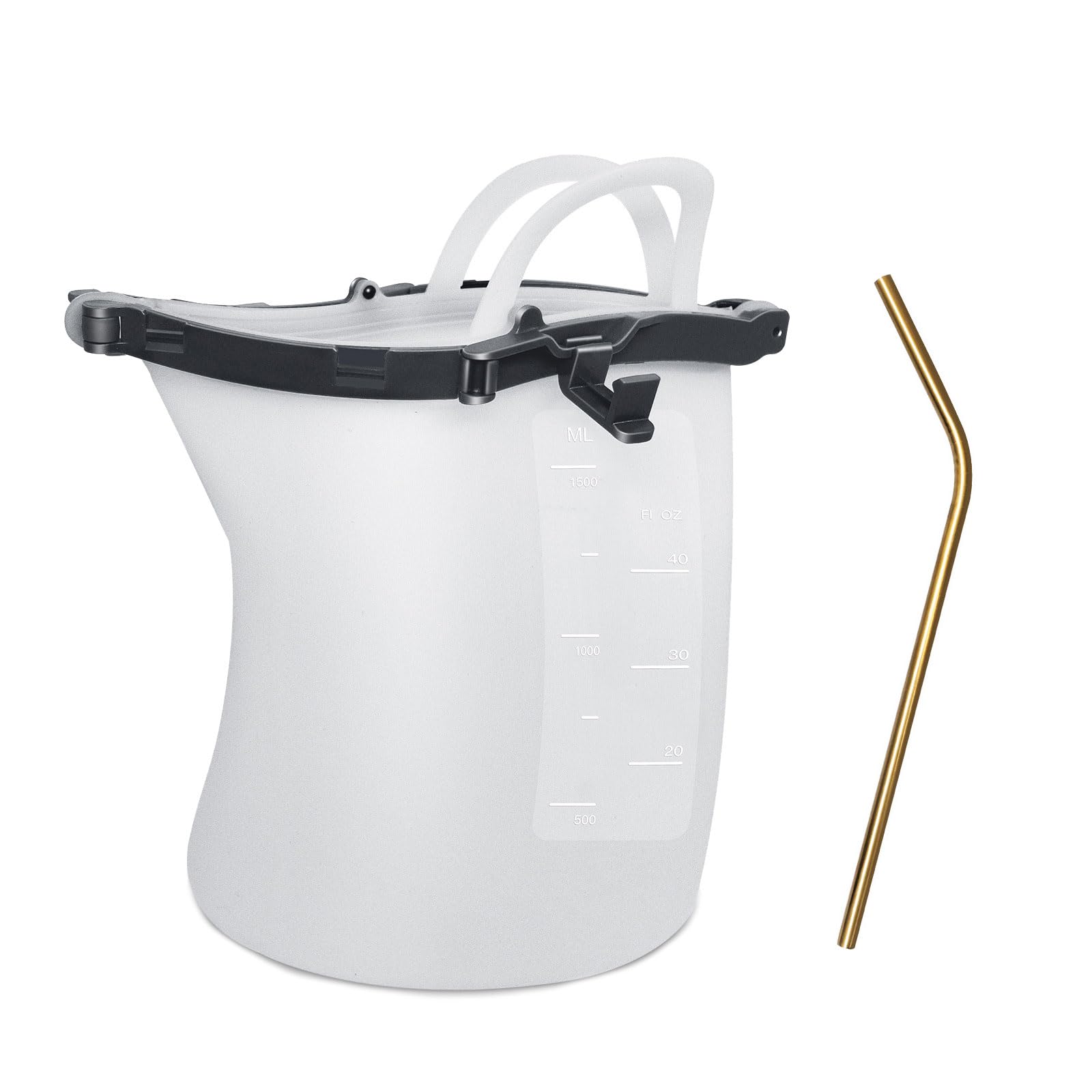 Nucelit Multipurpose Silicone Drink Holder Beverage Container with Straw Food Storage Bag for Beach Parties Hiking Sports Event Outdoor Camping Beverage Container with Handle