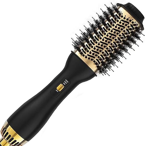 Cepillo secador y voluminizador Cepillo de aire caliente de un solo paso con revestimiento de cerámica para secar, alisar, rizar, estilo peluquería