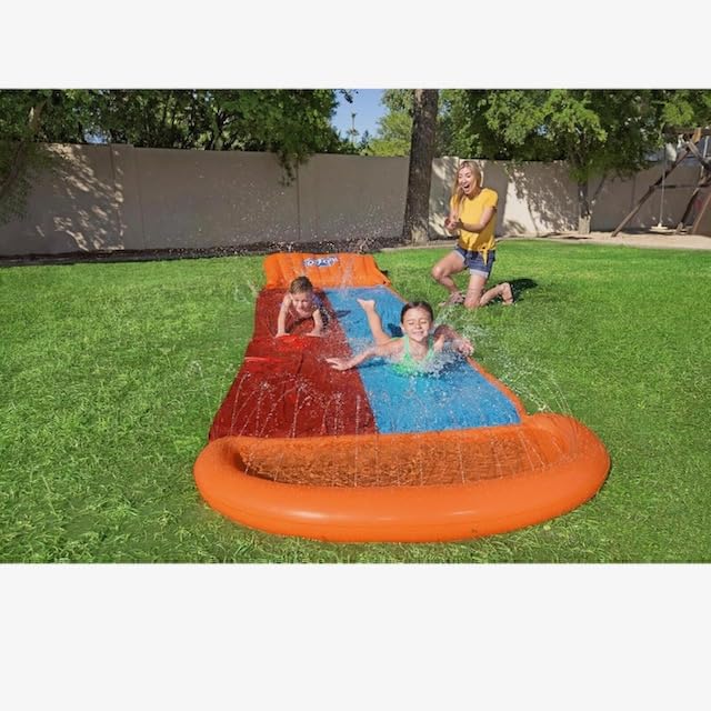 Richtots Premium H2OGO! Double Lane Inflatable Water Slide | Includes Speed Ramp & Splash Landing | Great Outdoor Summer Toy for Family Fun, Multicolor - Image 3 thumbnail