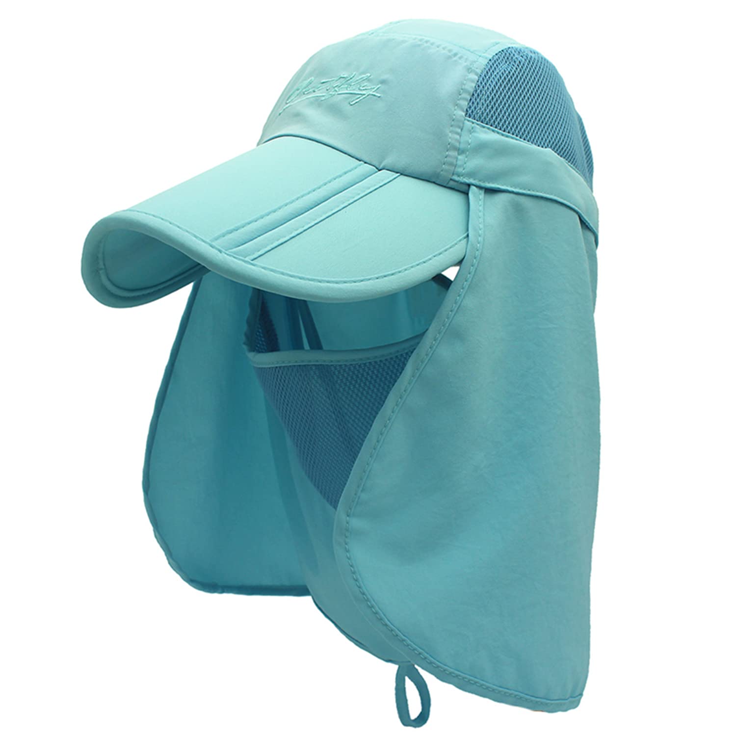 LLmoway Mens Womens Kids Sun Protection Fishing Hat Safari Flap Cap Quick Dry