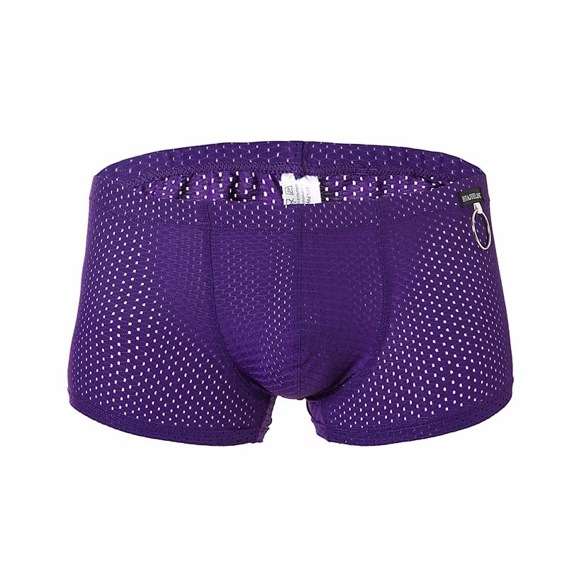 Naturemore Men's Sexy Mesh Underwear Boxer Shorts Low Waist See-Through Sheer Swim Trunks Swimwear3